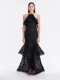 Plataz Model 2025 Summer New Sexy Tight Dress Body Body To Collect Waist Hollow Long Dress Woman