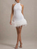 Plataz Women's New Sexy Sleeveless Body Shiny Plush Dress Dress Dress Glie 8105 HZ0628