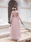 Plataz Autumn And Winter Heavy Industry Famous Diamond Decoration Net Fairy Atmosphere Dress Long Dress Host Banquet Dress