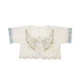 Plataz Design Blue Water Han Suit Women Dunhuang Western Wind Coat Slings Half Skirt Set 9061