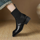 Plataz Large-Size Boots Knitted Skinny Short Boots Women's 2024 New Heel Socks Boots High Quality Shoes