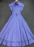 Plataz Spring And Summer Holiday Wind Collar Lace Splicing Hollow Belt Shirt Dress Dress