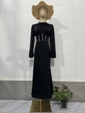 Plataz Spring Cundress Long Sleeves And Flaws With Irregular Long Dress Dress Woman