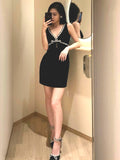 Plataz Black Heavy Industry Bows Order Diamond Spicy Sling Dress Autumn 2024 Short Shoulder Jacket