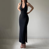 Plataz 2025 New Solid Color Sling Hanging Neck U Tie With Open Skirt