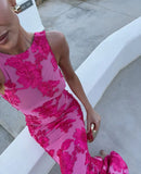 Plataz Women's Clothing 2024 Summer Embroidered Sleeveless Straight Temperament Holiday Dress