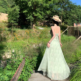 Plataz Holiday Wind And Flowers Hanging Dress Fairy Summer Dress Design Super Fairy Temperament Long Dress