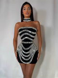 Plataz Niche Design Heavy Industry Nail Beads With Chest Banda Dress Party Dinner Dress Dress Dress