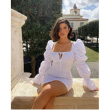 Plataz Ebay Women's Fashion Casual Tie-Tie-Bubble-Bubble-Sleeved Dress DJPT