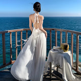 Plataz Dress Women's Summer Seaside Holiday Super Fairy Dew Back Dress Bohemian Dress Skirt Ambiance