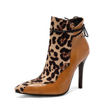 Plataz British New Color Leopard-Print Headed Knight Boots Fine High Heel Boots 40-48 Size High Quality Shoes