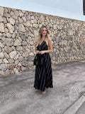 Plataz Summer 2024 Beach-Winded Holiday Sexy Striped Sling Dress