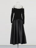 Plataz French Retro Style Dress 2025 Summer New Hanging Neck One-Word To Receive Waist Long Dress Dress Dress Dress