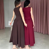 Plataz Summer New Women's Collar Sexy Sleeveless Wrinkled Temperament Dress Dress Dress Woman HZ0628