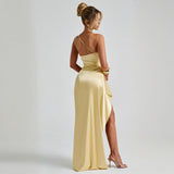 Plataz Summer New Collar Open Fork Women's Sexy Body Dressing Dress Dress HZ0628