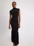 Plataz Summer New Fashion Round Collar Slim Slim Elegant Splicing Dress