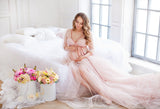 Plataz Mesh Pregnant Women Take Pictures Of The Long Dress Medium Long Draw And Drag Skirt 1204 Maternity