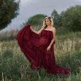 Plataz Bohemian Chiffon Maternity Dress Set Pregnant Women Photo Photo Chiffon Dress Maternity