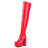 Plataz Large-Size Shoes And Women's Boots 2024 Autumn And Winter New Thick-Soled Thick-Heeled Boots Over The Knee Boots High Quality Shoes