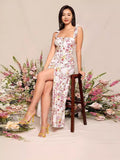 Plataz 2024 New Garden Style Comfortable Fashion Flower Sling Dress
