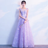 Plataz Dress Women 2025 New Purple Banquet Temperament Dress Female Dress Host Choral Performance Dress