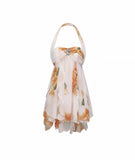 Plataz New Morning Robe Holiday Wind Lotus Leaf Side Hanging Floral Dress Bra