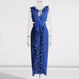 Plataz High-Sensing Dress Woman 2025 New Deep V-Neck Hollow Open Fork Dress Dress Dress