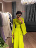 Plataz 2024 New Lotus Leaf Sleeve Long Half-High Collar Design Feel Dress Temperament