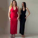 Plataz 2025 New Solid Color Sling Hanging Neck U Tie With Open Skirt