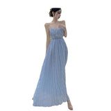 Plataz Fairy Design Feeling Blue Pure Lust Wind Beach Holiday Bare Back To Show Thin Skirt Slings