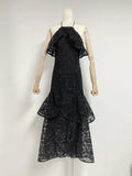 Plataz Model 2025 Summer New Sexy Tight Dress Body Body To Collect Waist Hollow Long Dress Woman