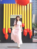 Plataz Design Pink Small Scented Slid Blouse Spring 2024 Spring High-End Temperament Folding Skirt Two-Piece