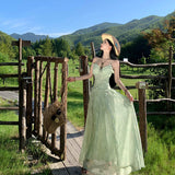 Plataz Holiday Wind And Flowers Hanging Dress Fairy Summer Dress Design Super Fairy Temperament Long Dress