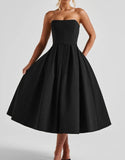 Plataz Sexy Women's Summer Wearing A Fish Bone Thoracic Dress Pure Style Hot Girl Repair In The Back Of The Long Dress HZ0628