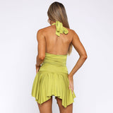 Plataz Women's Summer New Sexy Hanging Neck Sleeveless Solid Dress Dress Dress Woman DJPT