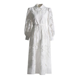 Plataz Elegant Temperament Style Dress 2025 Spring New Heavy Industry Embroidered Lantern Sleeve With Dress Dress Woman
