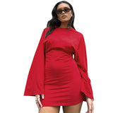 Plataz Women's Summer New Solid Color Repair Sexy Long Sleeve Packed Husca Dress Woman DJPT