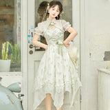 Plataz Suzuki Spring Lolita Dress Lolita Sleeve Shawl Sling Dress Set 6809