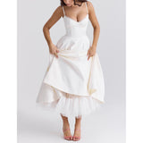 Plataz Women's New Sling V-Neck Sleeveless Dress Pony Skirt HZ0628