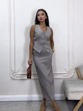 Plataz Summer Dress With A Set Of Solid Color Simple Loose Light Sleeveless Skirt Two Sets