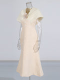 Plataz Temperament Elegant Style Dress Dress 2025 New V-Neck Three-Dimensional Flower Dress Women's Summer High Sense