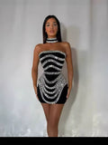 Plataz Niche Design Heavy Industry Nail Beads With Chest Banda Dress Party Dinner Dress Dress Dress