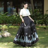 Plataz Design Fantasy Night Butterfly Chinese Style Improvement Han Elements Female Shirt Horse Face Dress Set 9081