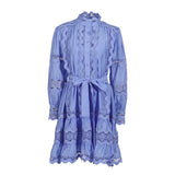 Plataz Elegant Court Style 2025 Summer New Collar Lace Embroidery Strap Lotus Side Lantern Sleeve Dress