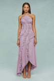 Plataz For High-End Chiffon Dress Women Lotus Edge Folding Design Thin Long Dress Fast Fashion HZ0628