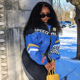 Plataz Autumn And Winter 2025 New Street Casual Coloring Printing Cotton Loose Jacket Jacket Woman DJPT