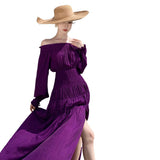 Plataz High-End Feel Shoulder-To-Shoulder Holiday Skirt Women's Summer Sexy Waist A-Shaped Long Skirt Thai Beach Skirt