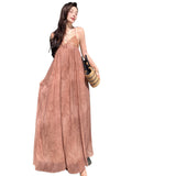 Plataz Beach Dress Chiffon Print Tie Stitched With Brighten Dress Hanging Neck Tie With Bareback Holiday Dress