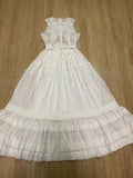 Plataz Summer Garden Round Collar Sleeveless Embroidered Hollow Lace Spliced White Fairy Dress Dress