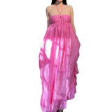 Plataz Fashion Lotus Leaf Side Bra Dress 2024 New Loose Temperament Casual Holiday Dress